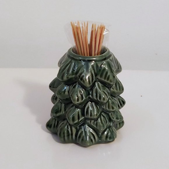 Christmas Farm Truck with Pine Tree Spoon Rest and Toothpick Holder Set NEW - Picture 2 of 2